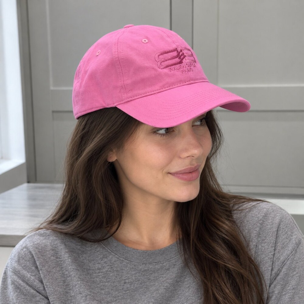 Balenciaga Pink BB Logo Cap - Picture 3 of 6